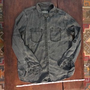 Express Boyfriend Utility Button Down Shirt
